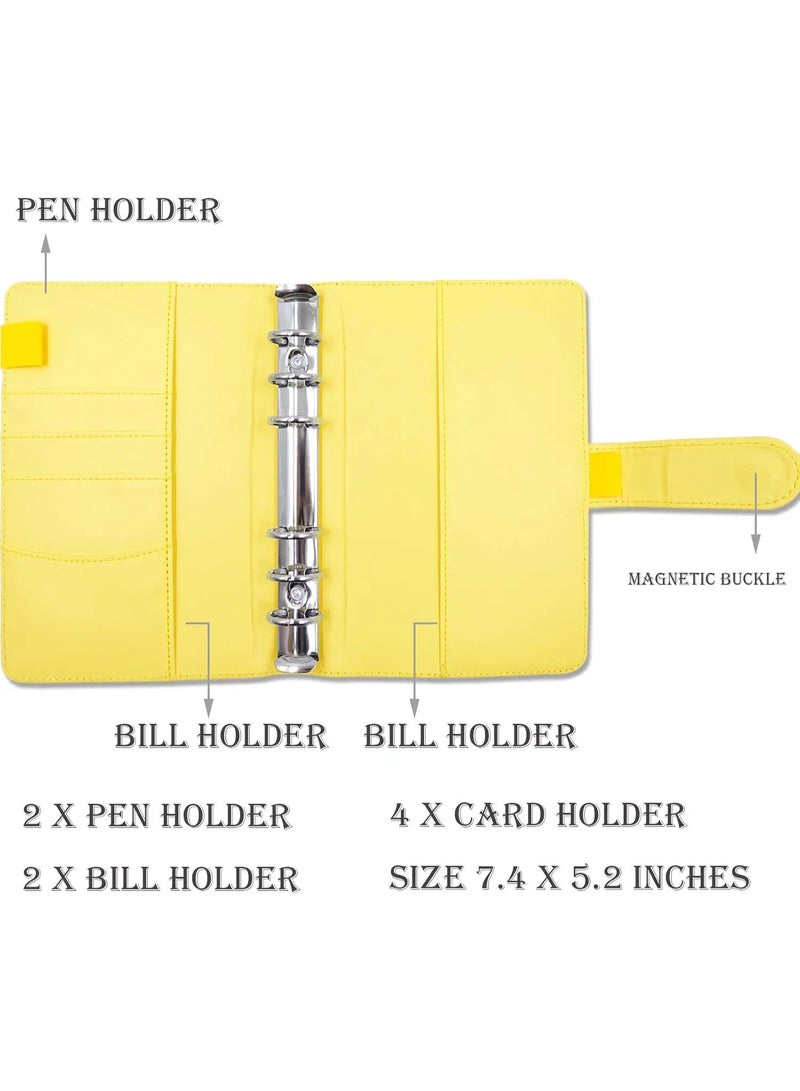 Faux leather wallet, money pouch, budget and notepad with card slots, cash and money compartment - A6 - Image 4